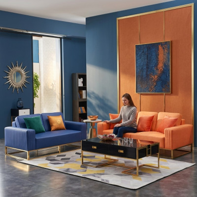 Sofsset 3+2 Sëtzer Set Designer Gepolstert Couchen Modern Sofas