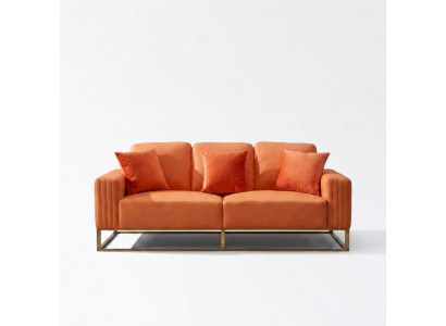 Dräisëtzer Couch Polster Lieder Canapé 3 Sëtzeren Couchen Holz Modern Stil Canapéen