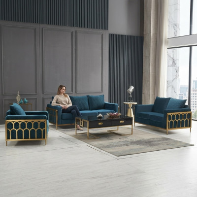 Wunnzëmmer Design Canapé Canapéset 3+2+1 Sëtz Modern Sofa Set