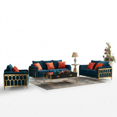 Sofagarnitur 3+2+1 Sëtzer Relax Set Design Sofen Polster Canapéen Lieder