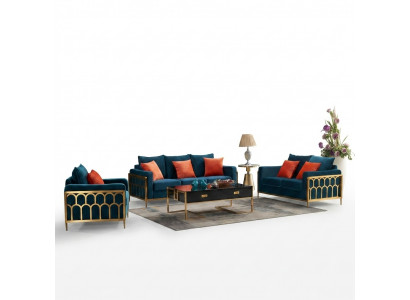 Sofagarnitur 3+2+1 Sëtzer Relax Set Design Sofen Polster Canapéen Lieder
