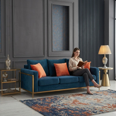 Sofa Garnitur 3+2 Sëtzer Set Design Sofas Polster Canapéë Stoff Relax Garniture.