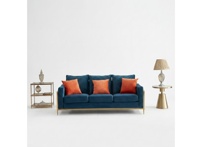 Dräisëtzer Couch Polster Sofa Design 3er Sëtz Sofas Zëmmer Miwwelen Beige