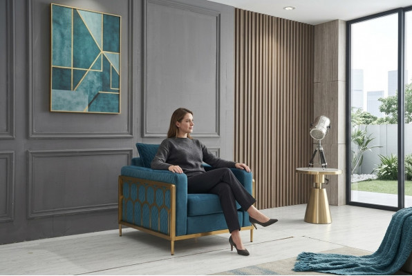 Sessel Club Lounge Designer Stull Lehn Polster Canapé 1 Sëtzer Fernsees Neien