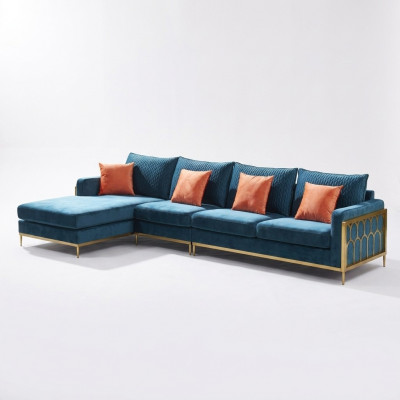 Eckcouch Gro Stoff L Form Couch Canapé Canapé Design Polster Textil Modern.