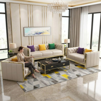 Sofagarnitur 3+2+1 Sëtzer Set Design Sofa Polster Kanapéë Couch Modern Luxus