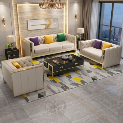 Sofagarnitur 3+2+1 Sëtzer Set Design Sofa Polster Kanapéë Couch Modern Luxus