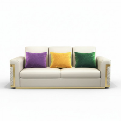Komplett Set Sofagarnitur 3 2 1 Sëtzer Designer 3tlg. Ledersofa