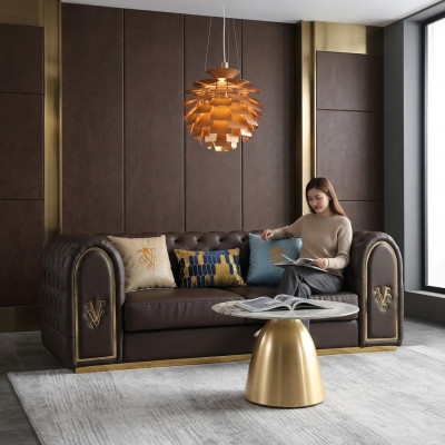 Dreiséitzer Design Sofa 3 Sëtzer Relax Sofas Polster Couch Sëtz Chesterfield Nei