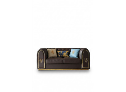 Dreiséitzer Design Sofa 3 Sëtzer Relax Sofas Polster Couch Sëtz Chesterfield Nei