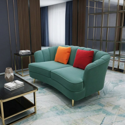 Zwee-Sëtz-Sofa 2 Sëtz-Design-Sofa Polster Modern Sëtz Stoff Textil Couch !
