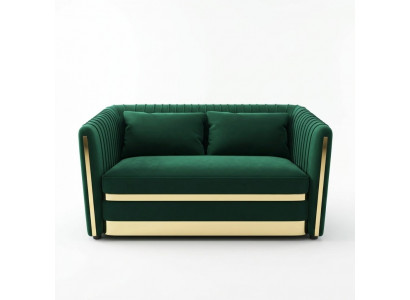 Gréng Designer Sofa Couch Polster XXL 2 Sëtzer Grouss Sofas Couchen Textil Lieder