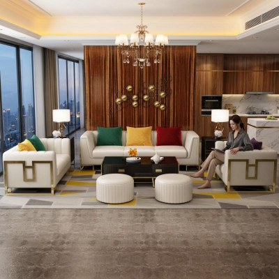 Sofagarnitur Grouss Set 3+1 Sëtzer Lieder Sofa Couch Garnitur Design Couchen