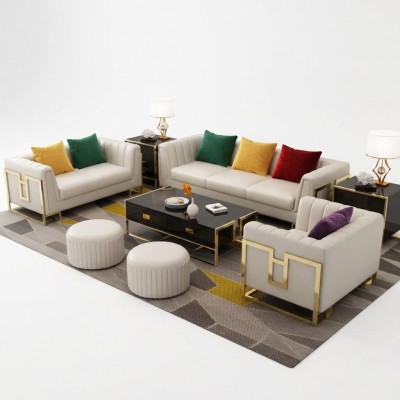 Lieder Canapé Couch Sofa Ensemble 3+2+1 Sëtz Design Garnitur Modern Sofa