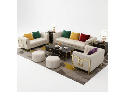 Lieder Canapé Couch Sofa Ensemble 3+2+1 Sëtz Design Garnitur Modern Sofa