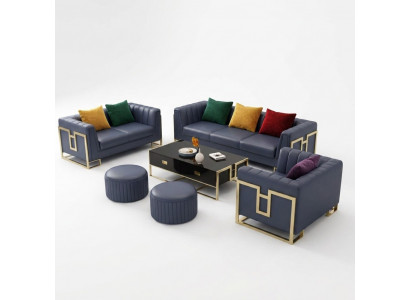 Blo Sofagarnitur Lieder 3+2 Sëtzer Set Polstersofa Wunnzëmmer Canapéen