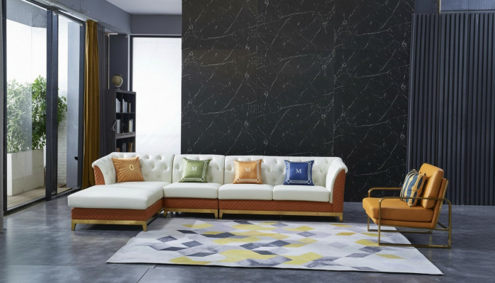 Design Sofa Couch Ecksofa Luxus Hocker Polster Garnitur Wunnlandschaft