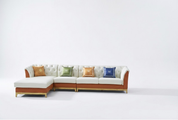 Design Sofa Couch Ecksofa Luxus Hocker Polster Garnitur Wunnlandschaft