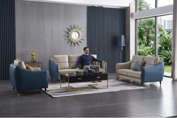 Sofa Sazgrupp 3+1 Sëtz Set Design Deko Sofas Polster Couchen Relax Lieder