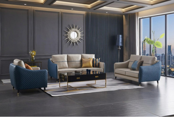 Canapé 2 Sëtzer Design Canapéen Polster Couchen Textil Relax Modern Sëtz