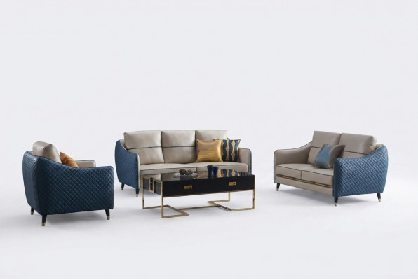 Canapé 2 Sëtzer Design Canapéen Polster Couchen Textil Relax Modern Sëtz