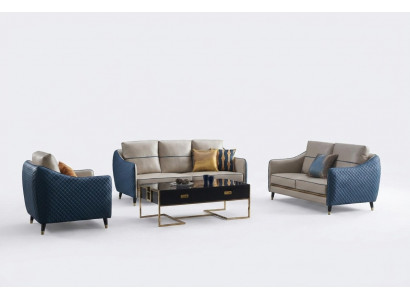Canapé 2 Sëtzer Design Canapéen Polster Couchen Textil Relax Modern Sëtz