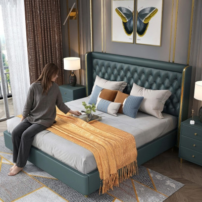 Klassesch Bett duebel Bett Betten Holz Deko Landhaus Stil Richtegt Holz