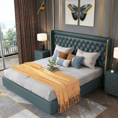 Klassesch Bett duebel Bett Betten Holz Deko Landhaus Stil Richtegt Holz