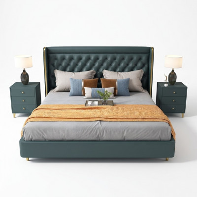 Klassesch Bett duebel Bett Betten Holz Deko Landhaus Stil Richtegt Holz