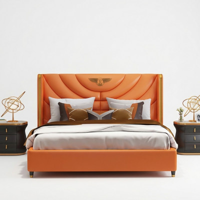 Holz Design Bett Duebel Luxus Koppel Hotel Modernen Gestell Schlofzëmmer.