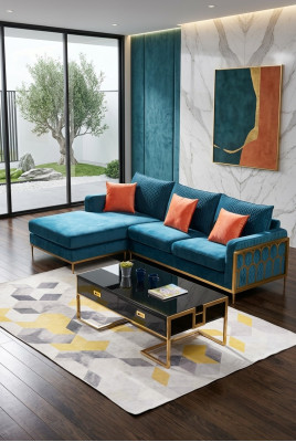 Stoff Modern Couch Wunnlandschaft Textilcanapé Canapéensemble Canapé L-Form