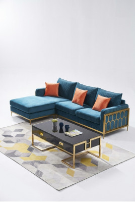 Stoff Modern Couch Wunnlandschaft Textilcanapé Canapéensemble Canapé L-Form