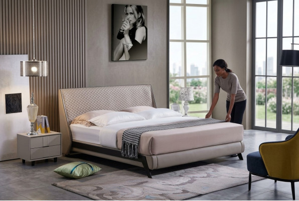 Komplett Schlofkummer Set Bett 2x Nopediesch 3 Stéck Sätz Designer Luxus