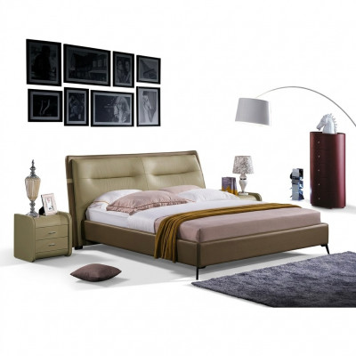 Liederbett Duebelbett Schlofzëmmer Samett Better Bettgestell Nuechtisch 3tlg Set