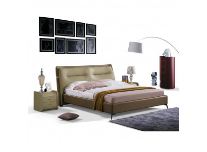 Liederbett Duebelbett Schlofzëmmer Samett Better Bettgestell Nuechtisch 3tlg Set