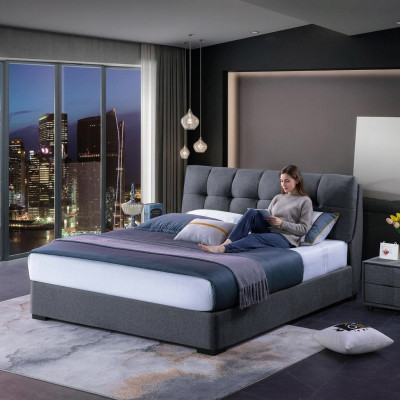 Bett Design Luxus Duebel Hotel Better Ehe Schlofzëmmer Blo Stil Wäiss