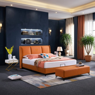 Bett Këssen Orange Luxus Duebel Hotel Better Lieder Schlofzëmmer 180x200