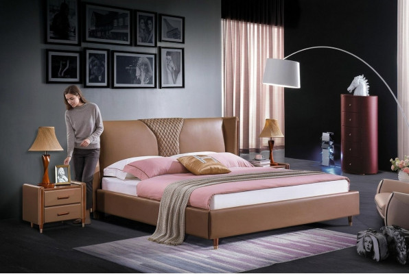 Bett Stoff 2x Nuetsdësch 3-teil. Schlofzëmmer Set Miwwelen Modern Luxus Better