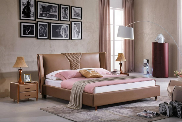 Bett Stoff 2x Nuetsdësch 3-teil. Schlofzëmmer Set Miwwelen Modern Luxus Better