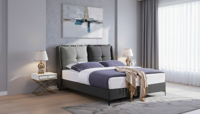 Bett Këssen Design. Luxus Duebel Hotel Better Koppel Schlof Zëmmer Lieder