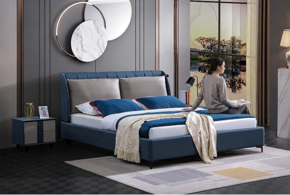 Luxus Holzbett Duebelbett Bettdesign Polsterschlofzëmmer 180x200 Nei