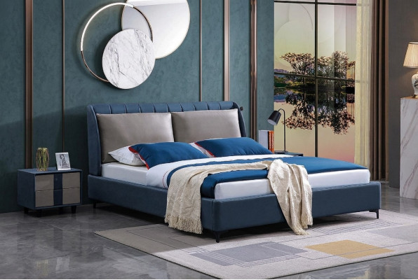Luxus Holzbett Duebelbett Bettdesign Polsterschlofzëmmer 180x200 Nei