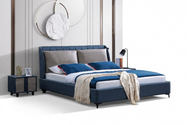 Luxus Holzbett Duebelbett Bettdesign Polsterschlofzëmmer 180x200 Nei