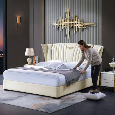 Holzbett Duebelbett Vollholz Schlofzëmmer Hotel Better 180x200cm Liederbett