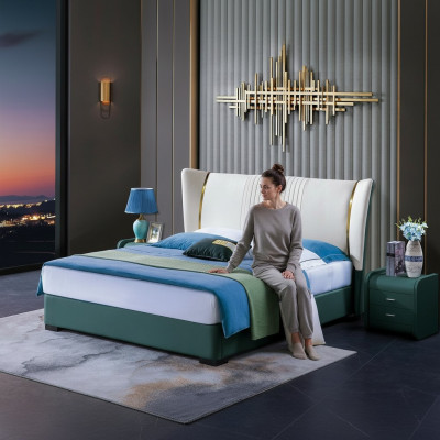 Schlofkummer Bett Nuetsdëscher 3 Stéck Set Design Luxus Better Holz Duebelbett