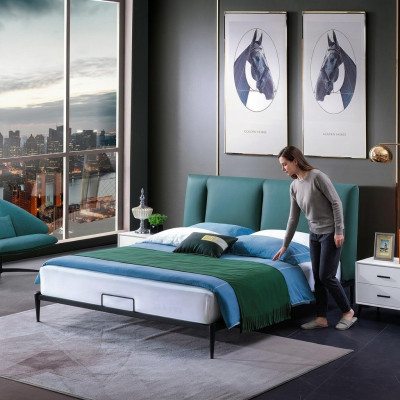 Gréngt Design Duebel Luxus Bett Ehe Modern Hotel Gestell Schlof