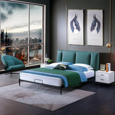 Gréngt Design Duebel Luxus Bett Ehe Modern Hotel Gestell Schlof