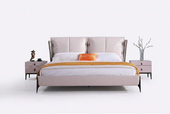 Bett Lieder 2x Nuetsdësch 3 Stéck Schlofzëmmer Set Miwwelen Modern Luxus Better