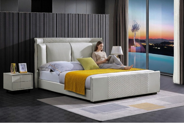 Bett Schlofzëmmer Set Design Miwwelen Luxus Better 2x Nuetsdësch 3tlg Bettrahmen