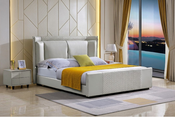 Bett Schlofzëmmer Set Design Miwwelen Luxus Better 2x Nuetsdësch 3tlg Bettrahmen